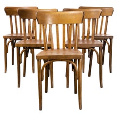 1950's Baumann Bentwood Bistro Dining Chair, Honey, Set of Five