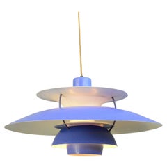 Vintage Blue Model PH5 Pendant Lights by Louis Poulson, Circa 1960s