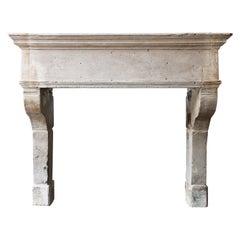 18th Century Antique Fireplace Mantle Surround in French Limestone