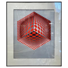 Victor Vasarely Signed and Numbered Limited Edition Serigraph Iconic Op Art 