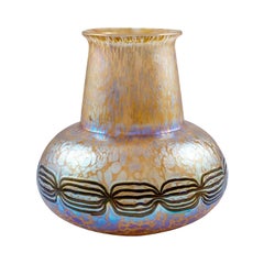 Bohemian Glass Vase Leopold Bauer Austrian Jugendstil Opal circa 1906 Loetz