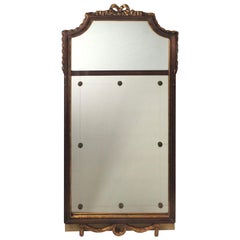 Retro 20th Century Gilt Wood Mirror with Etched Design