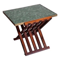 Dunbar X-Base Table with Murano Glass Tile Top