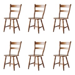 Set of Six 1940s Danish Ladder Back Chairs