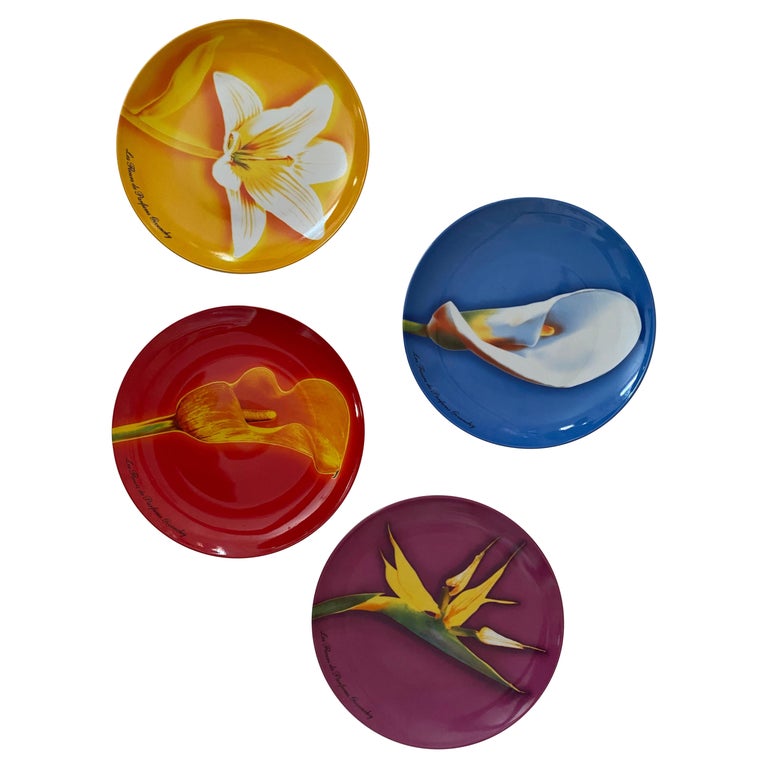 Givenchy Rare Flora Porcelain Dessert Plates, a Set of 4 For Sale at