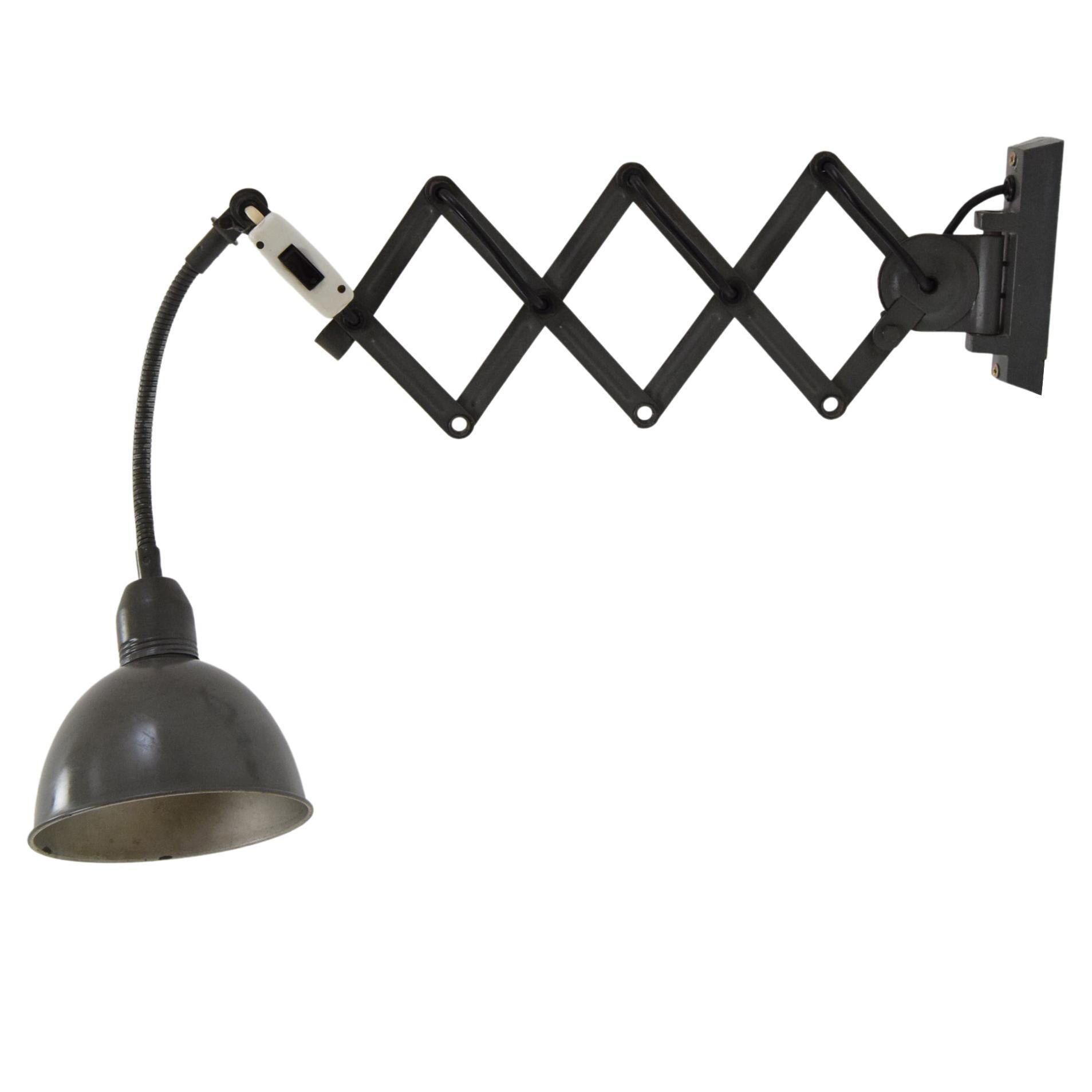 Adjustable Industrial Wall Lamp, Instala Decin, 1960’s