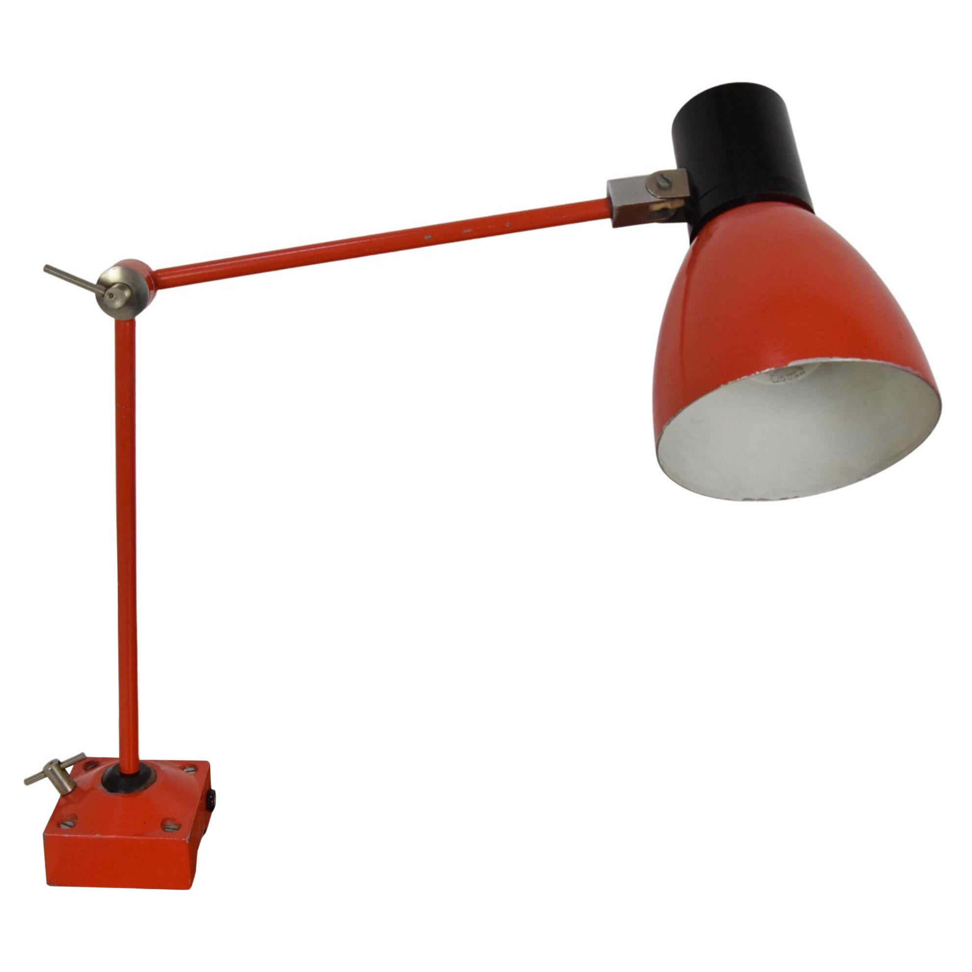 Adjustable Industrial Table Lamp, Czechoslovakia, 1960's