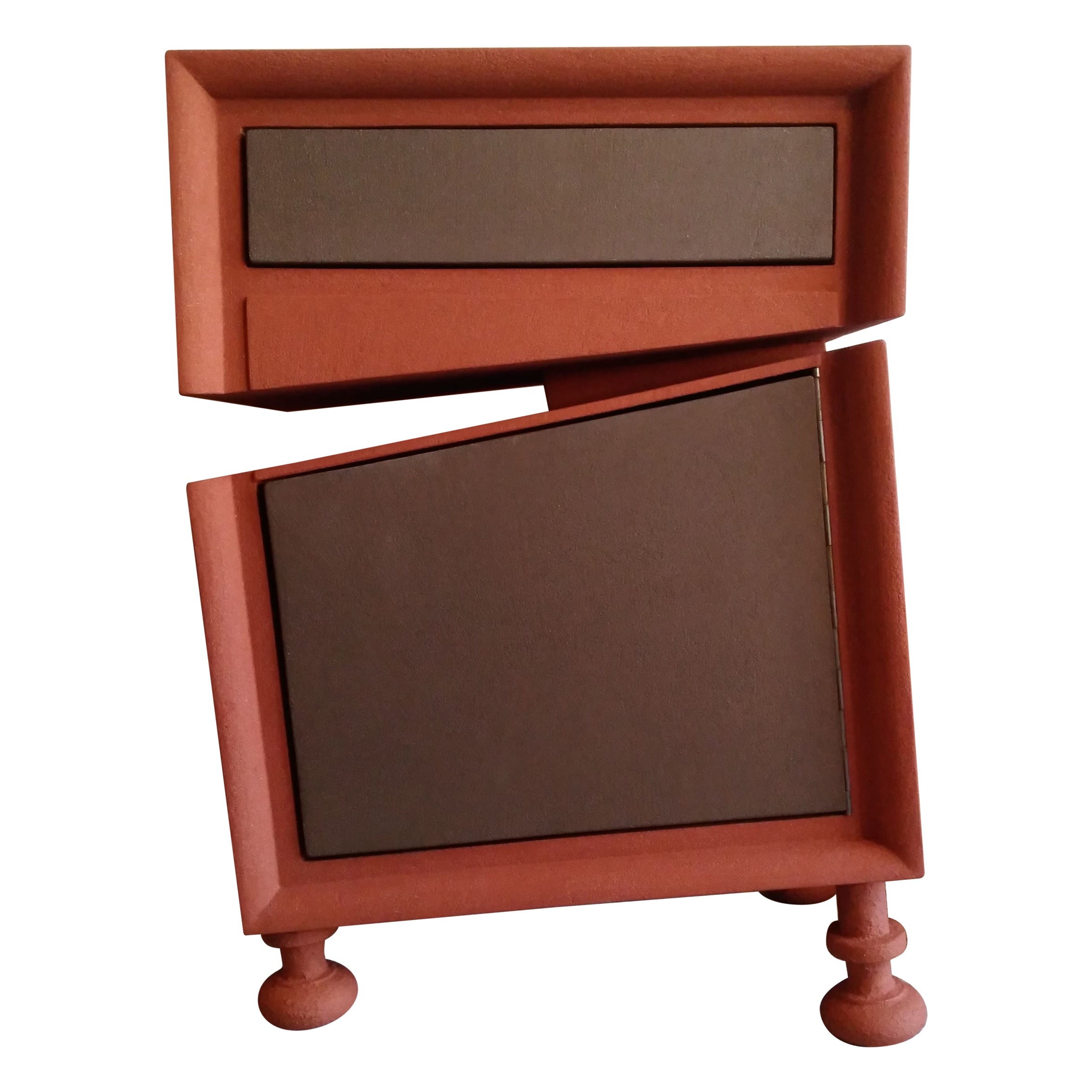 21st Cent. Cabinet-Sculpture Italian Design Contemporary Copper Color Wood-Resin For Sale