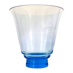 Art Deco Crystal Vase in Electric Blue, Czech Republic, c. 1950's