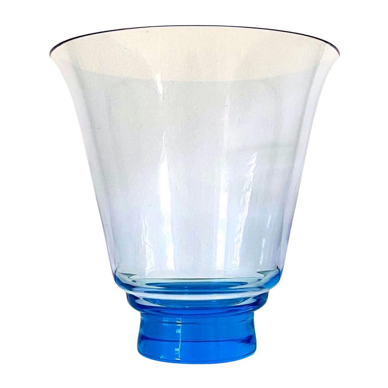 Mid-Century Modern Crystal Vase in Electric Blue, Czech Republic, c. 1950's For Sale