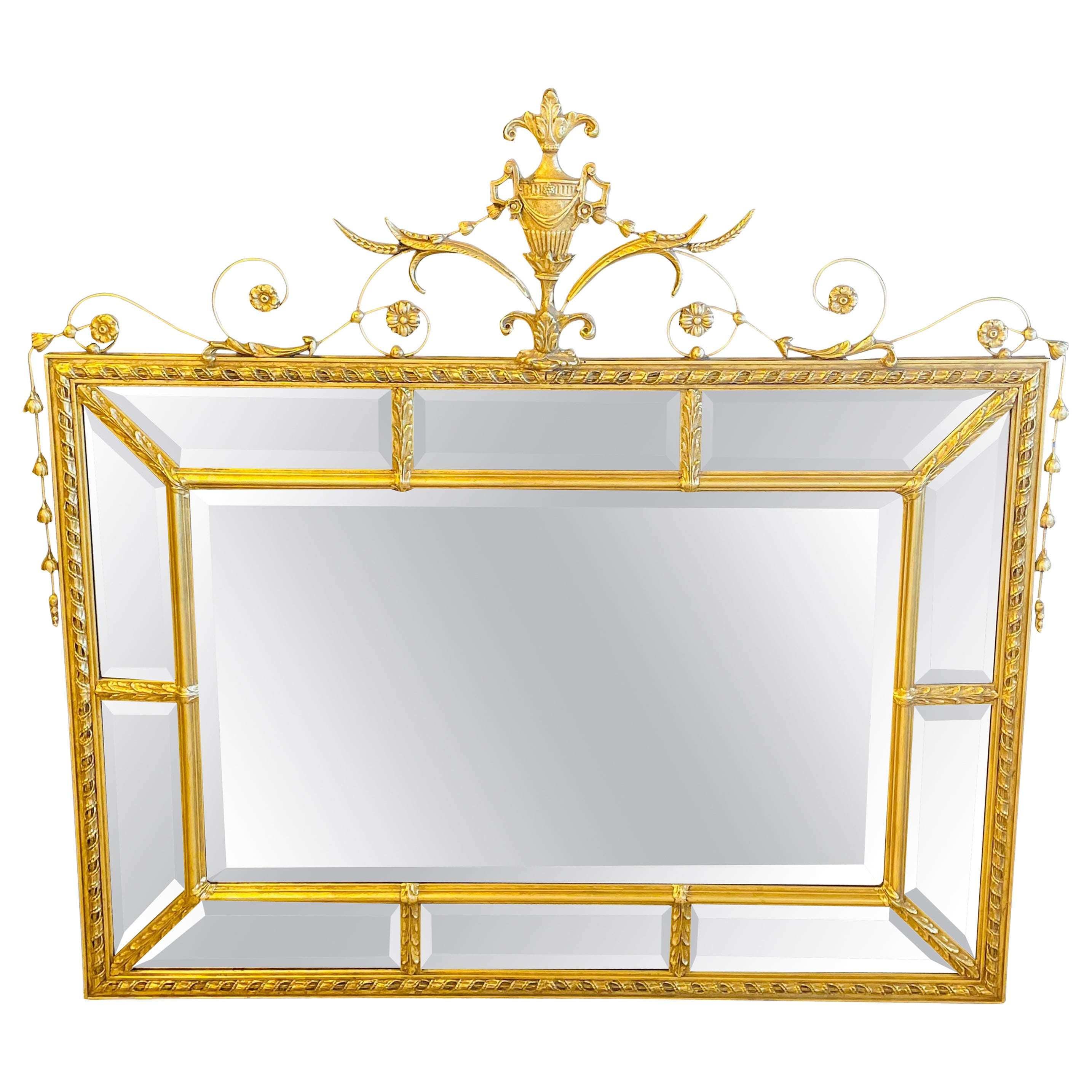 Adams Style Wall, Console or Over the Mantle Mirror For Sale