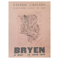 Galerie Cavalero Original Vintage Exhibition Poster, Camille 'Bryen', 1971