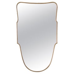 Italian, Wall Mirror, Brass, Mirror Glass, Italy, 1950s