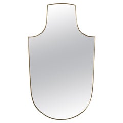 Italian, Sizable Wall Mirror, Brass, Mirror Glass, Italy, 1940s