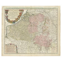 Antike Karte von Belgien und Luxembourg von Homann Heirs, 1747