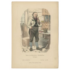 Antique Costume Print of a Farmer From Telemark 'Norway', ca.1880