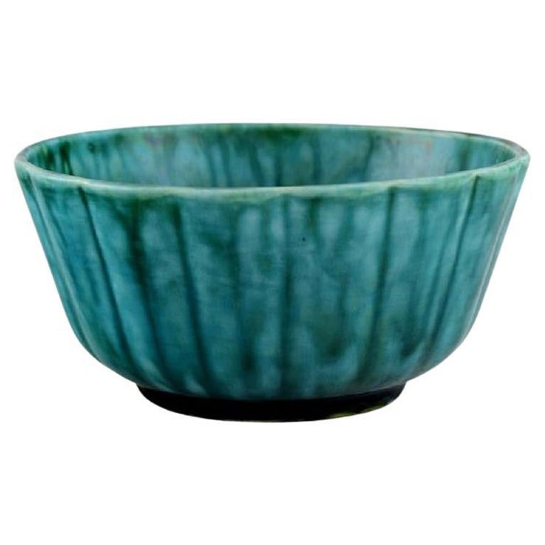Wilhelm Kåge for Gustavsberg, Argenta Art Deco Bowl in Glazed Ceramics