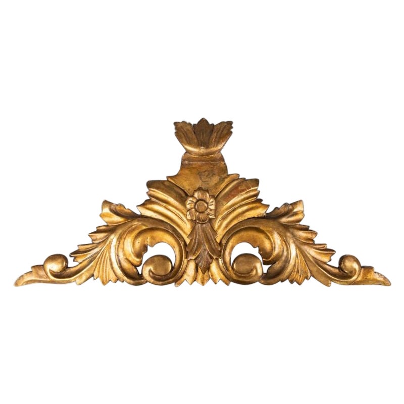 19th Century Italian Carved Giltwood Architectural Fragment Wall Hanging