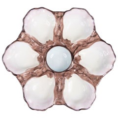 19th Century French Majolica Oyster Plate