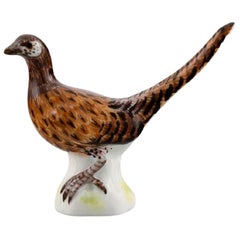 Antique Meissen Miniature Porcelain Figurine, Pheasant, Late 19th Century