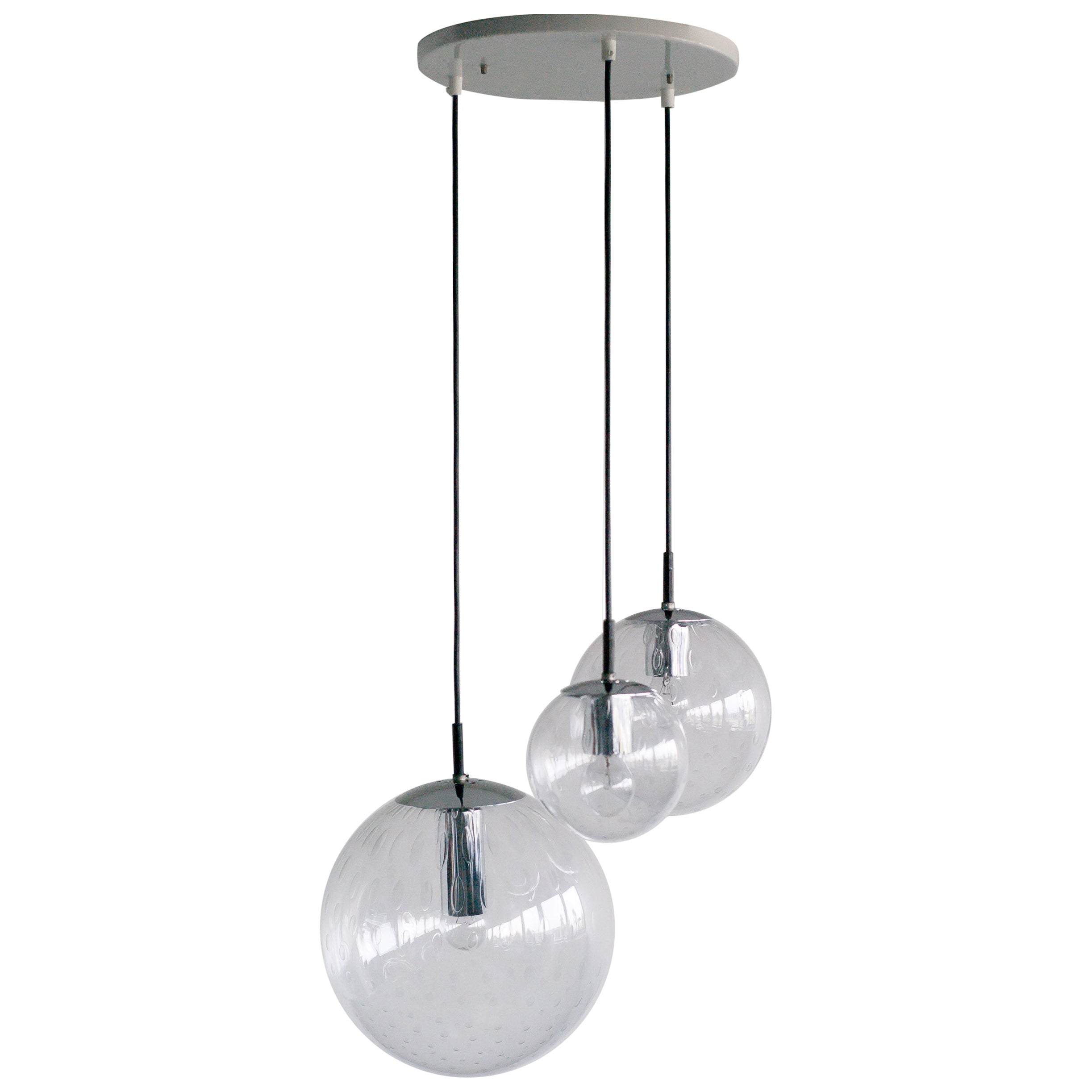 RAAK Pendant Lamp with Three Spheres in Bubble Glass
