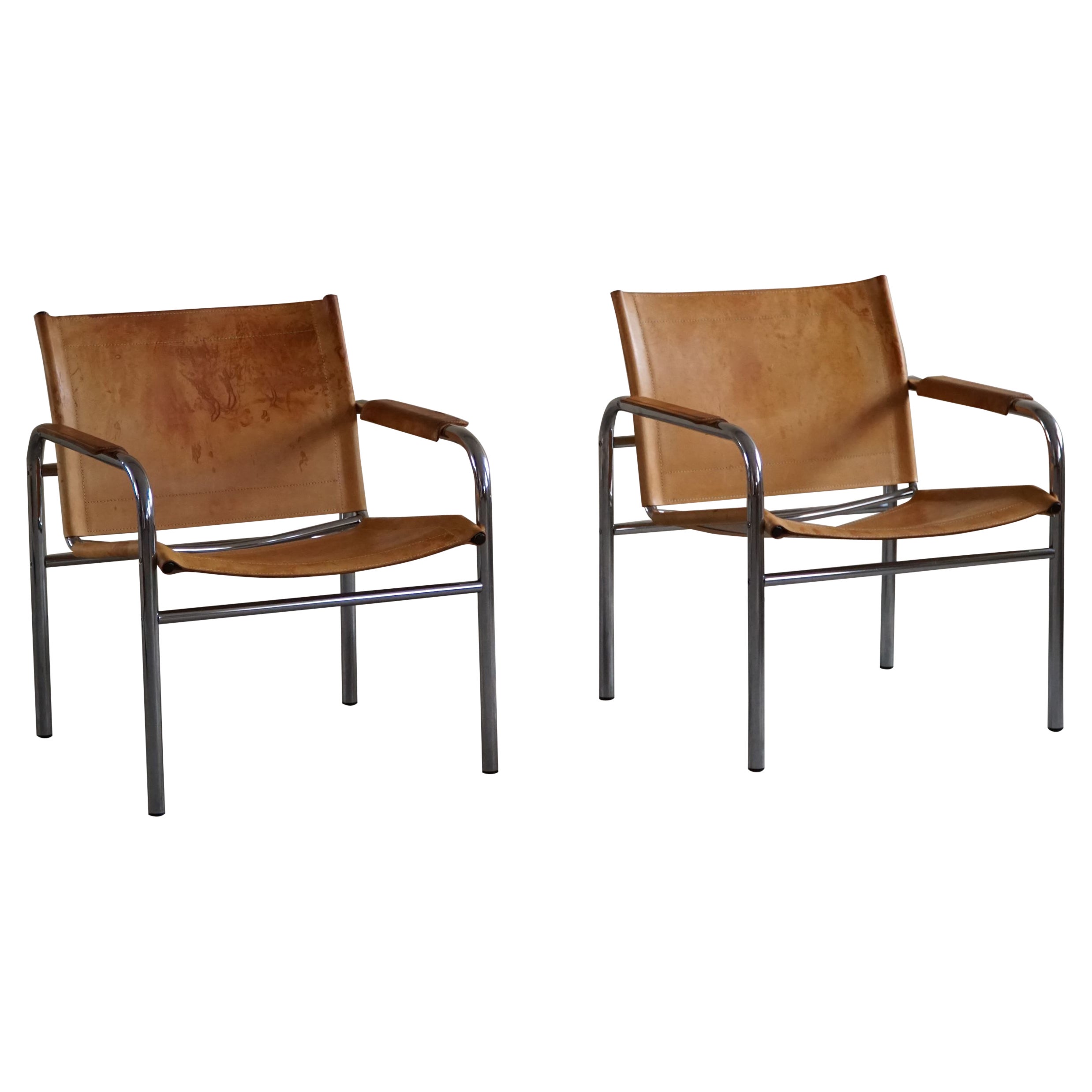 Swedish Mid Century Pair of Lounge Chairs by Tord Björklund, Model Klinte, 1970s