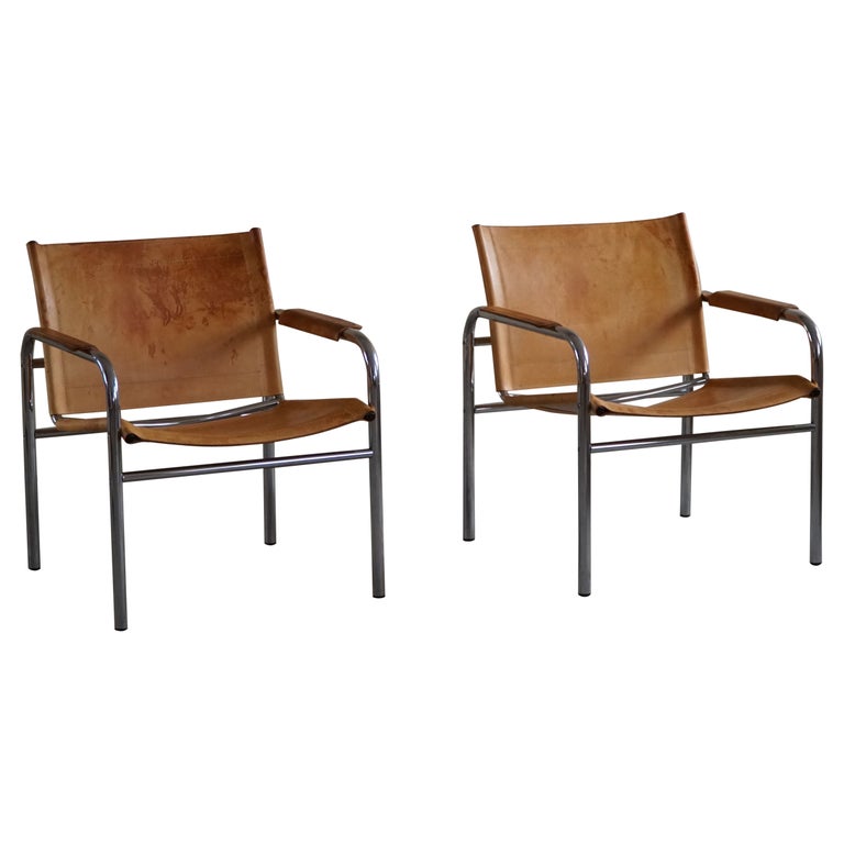 Swedish Mid Century Pair of Lounge Chairs by Tord Björklund, Model Klinte, 1970s For Sale
