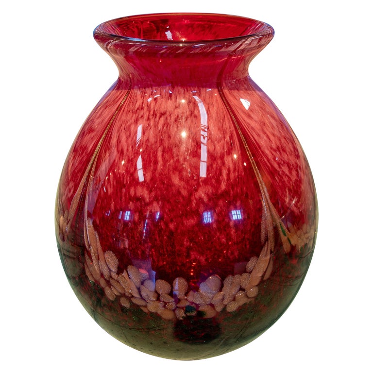 1970s Italian Venetian Murano Coloured Glass Vase Urn For Sale