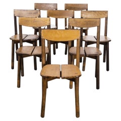 1950's French Oak Dining Chairs by Pierre Gautier-Delaye, Set of Eight