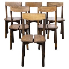 1950's French Oak Dining Chairs by Pierre Gautier-Delaye, Set of Six 'Model 66'
