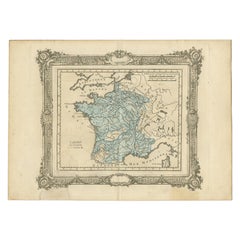 Antike Karte Frankreichs unter der Herrschaft Karls IX. von Zannoni, 1765
