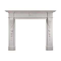 Antique Georgian Style Fireplace in White Marble