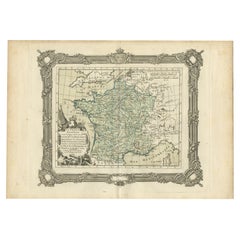 Antique Map of France under the Reign of Louis XV by Zannoni, 1765