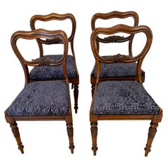 Quality Antique Victorian Rosewood Set of Four Dining Chairs