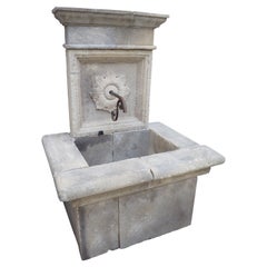 Patinated Limestone Wall Fountain from Southern Italy