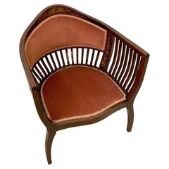 Antiker Mahagoni-Sessel mit Intarsien in edwardianischer Qualität