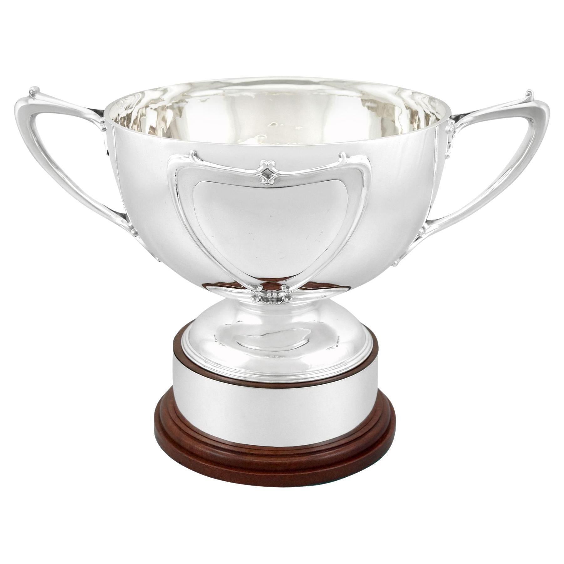 Antique Edwardian Art Nouveau Scottish Sterling Silver Presentation Bowl For Sale