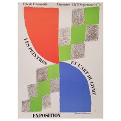 Original Vintage Exhibition Poster, Sonia Delaunay 'Les Peintres Et L’art', 1970