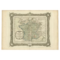 Carte ancienne de la France jusqu'à la paix du Ryswick par Zannoni, 1765