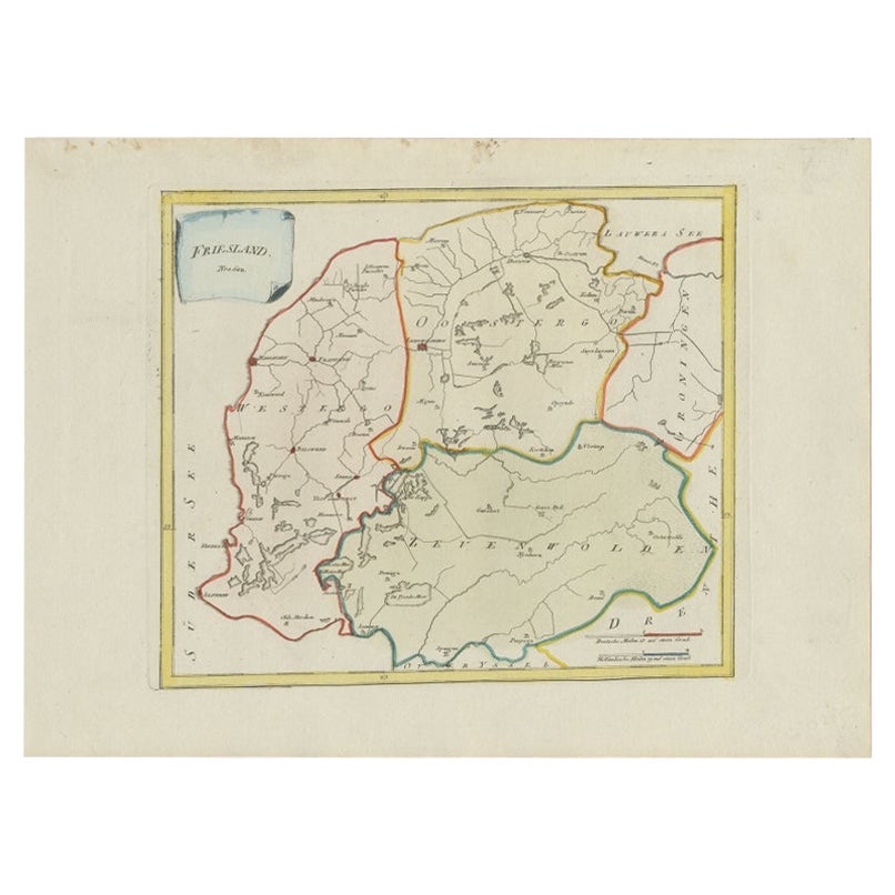 Antike Karte von Friesland von Von Reilly, 1791