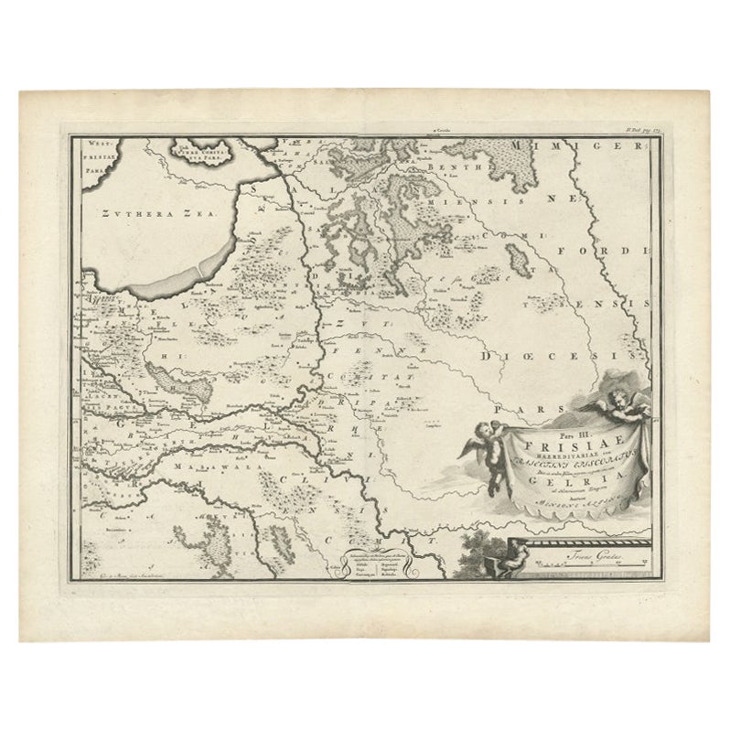 Antike Karte der niederländischen Provinz Gelderland, 1725 im Angebot