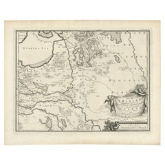 Antike Karte der niederländischen Provinz Gelderland, 1725