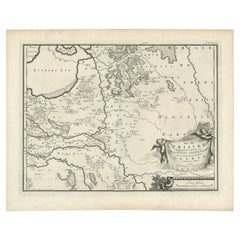 Mapa antiguo de la provincia holandesa de Gelderland, 1725