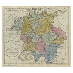 Antique Map of Germany, the Netherlands, Bohemia, Bavaria and Switzerland, 1785