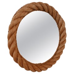 Audoux-Minet Rope Work Circular Mid-Century Mirror