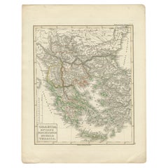 Antique Map of Greece and Macedonia, 1848