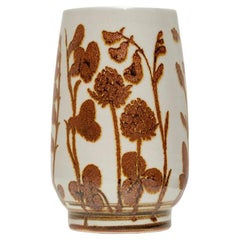 1970s Carl-Harry Stålhane Flowers Stoneware Vase