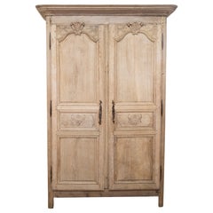 Elegant 19th-Century French Oak Normandy Marriage Armoire