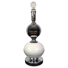 Vintage Ceramic and Chrome Table Lamp, 1970s