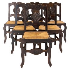 Six chaises de salle à manger espagnoles, début du 20e siècle